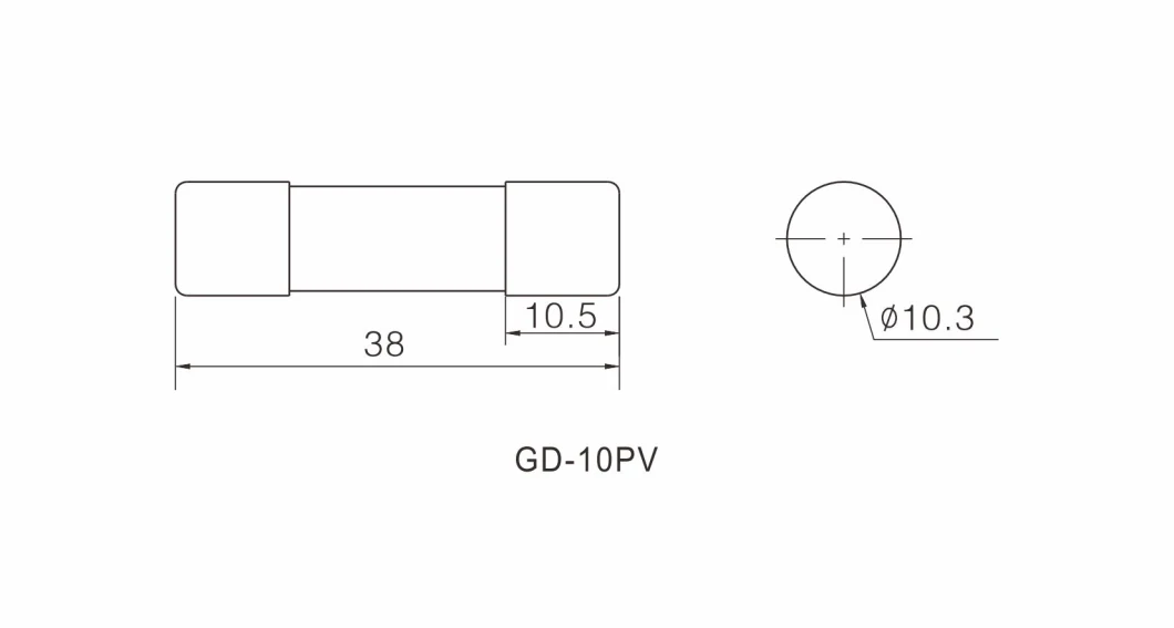 Gd-10PV-15A Fuse Cylindrical Ceramic Fuses Low Voltage Solar Fuse Holder