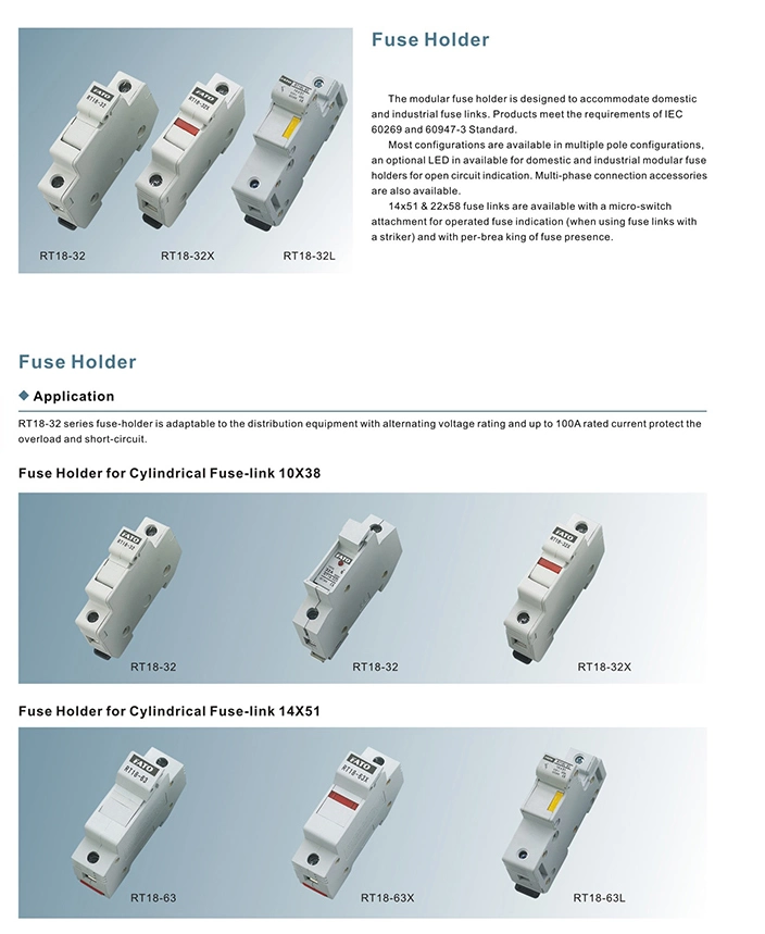 Professional Manufacturer Highly Quality 125A Fuse Holder Without LED Indication for Cylindrical Fuse Link