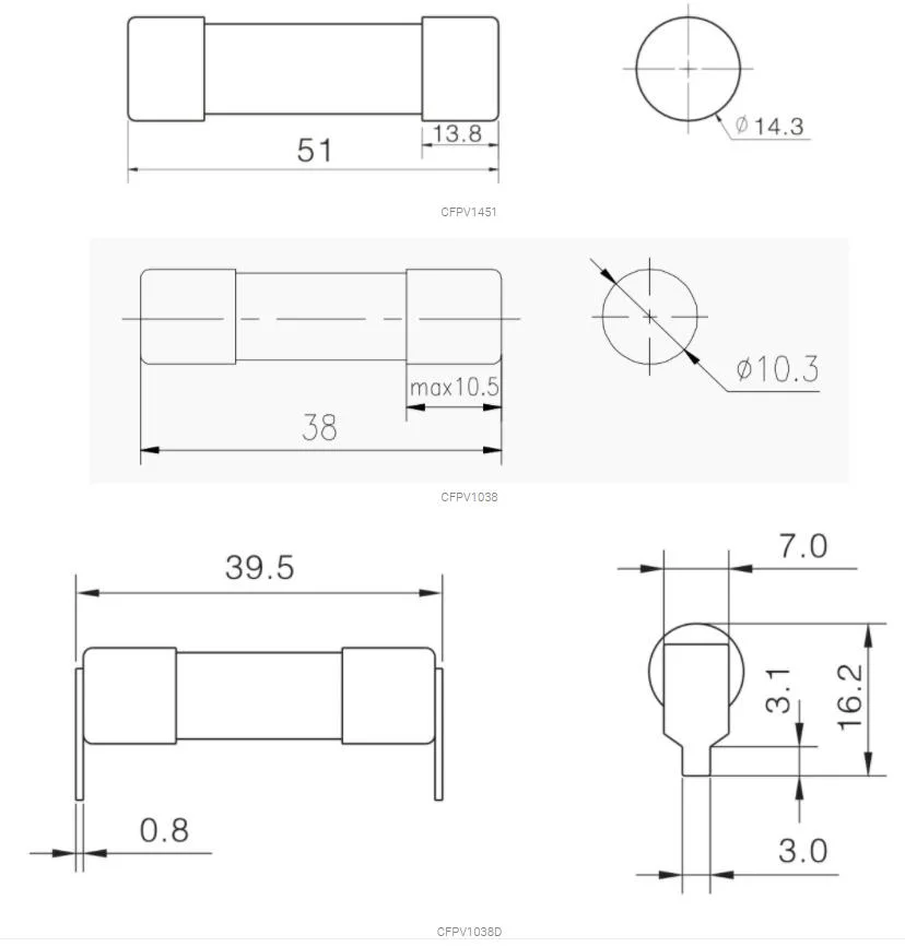 1000V 10A to 30A PV 10*38 Fuse Link PV