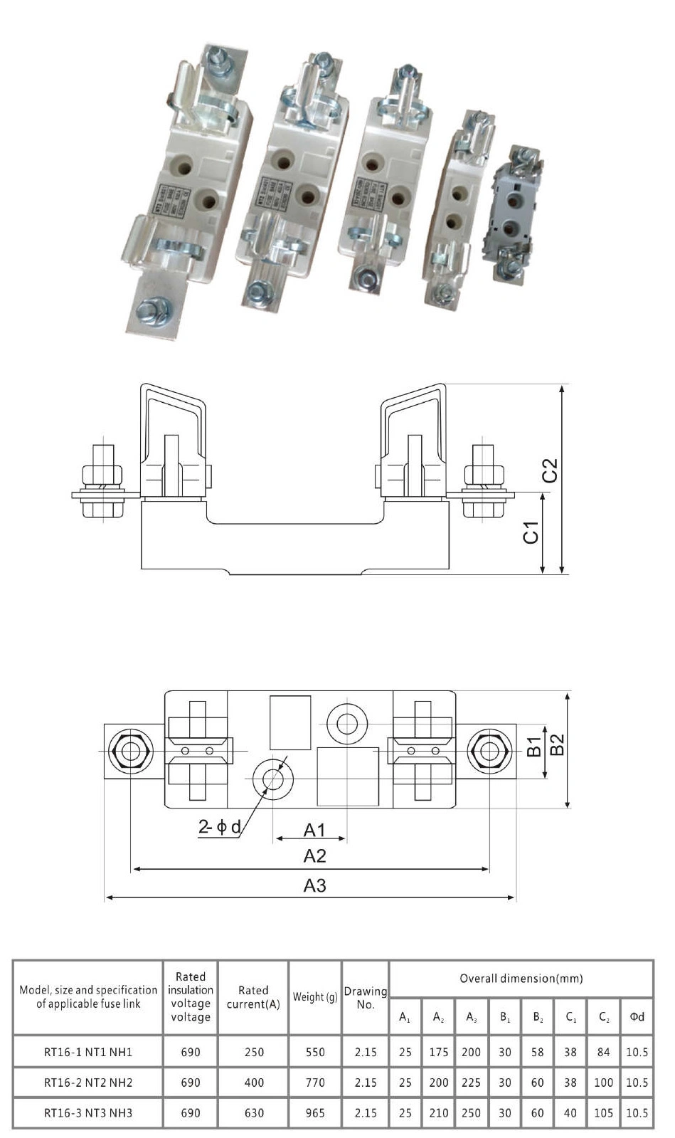 Barfuse Nh/Nt Fuse Base and Fuse Holder HRC Fuse Block in Distribution Box